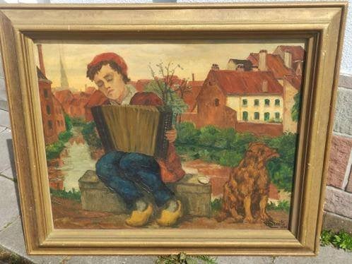 huile sur toile signe marcel smits, Ophalen, Doek