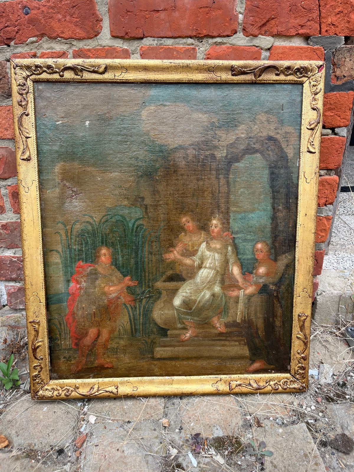 17e eeuwse olieverf op doek, Antiek en Kunst, Ophalen of Verzenden, Doek