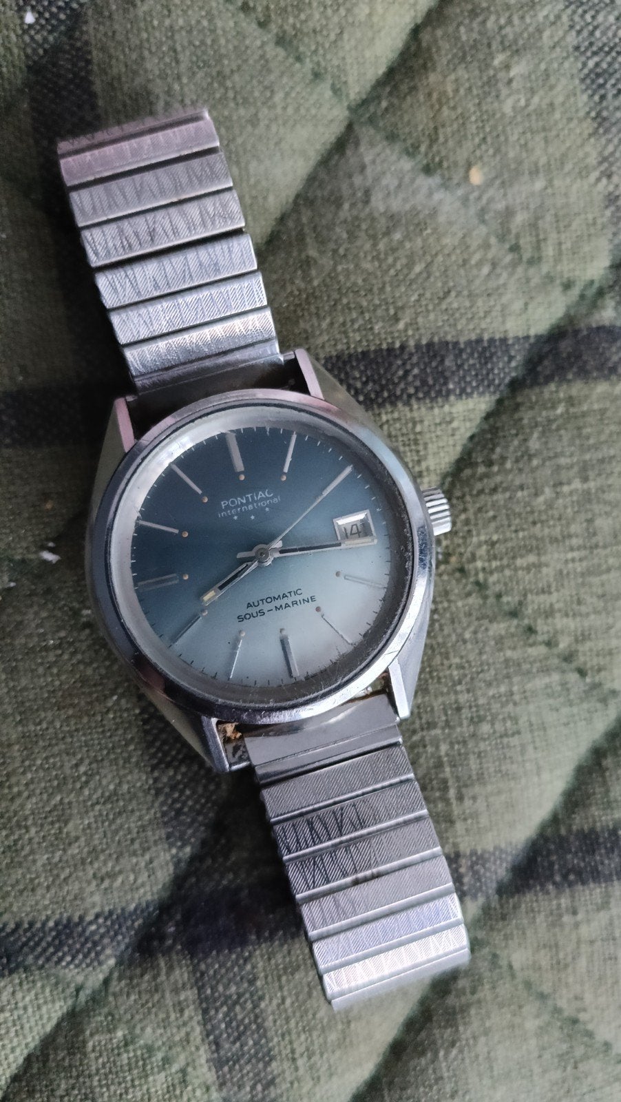belle montre pour homme Pontiac international automatique, Montre-bracelet, Autres marques, Enlèvement ou Envoi, Acier