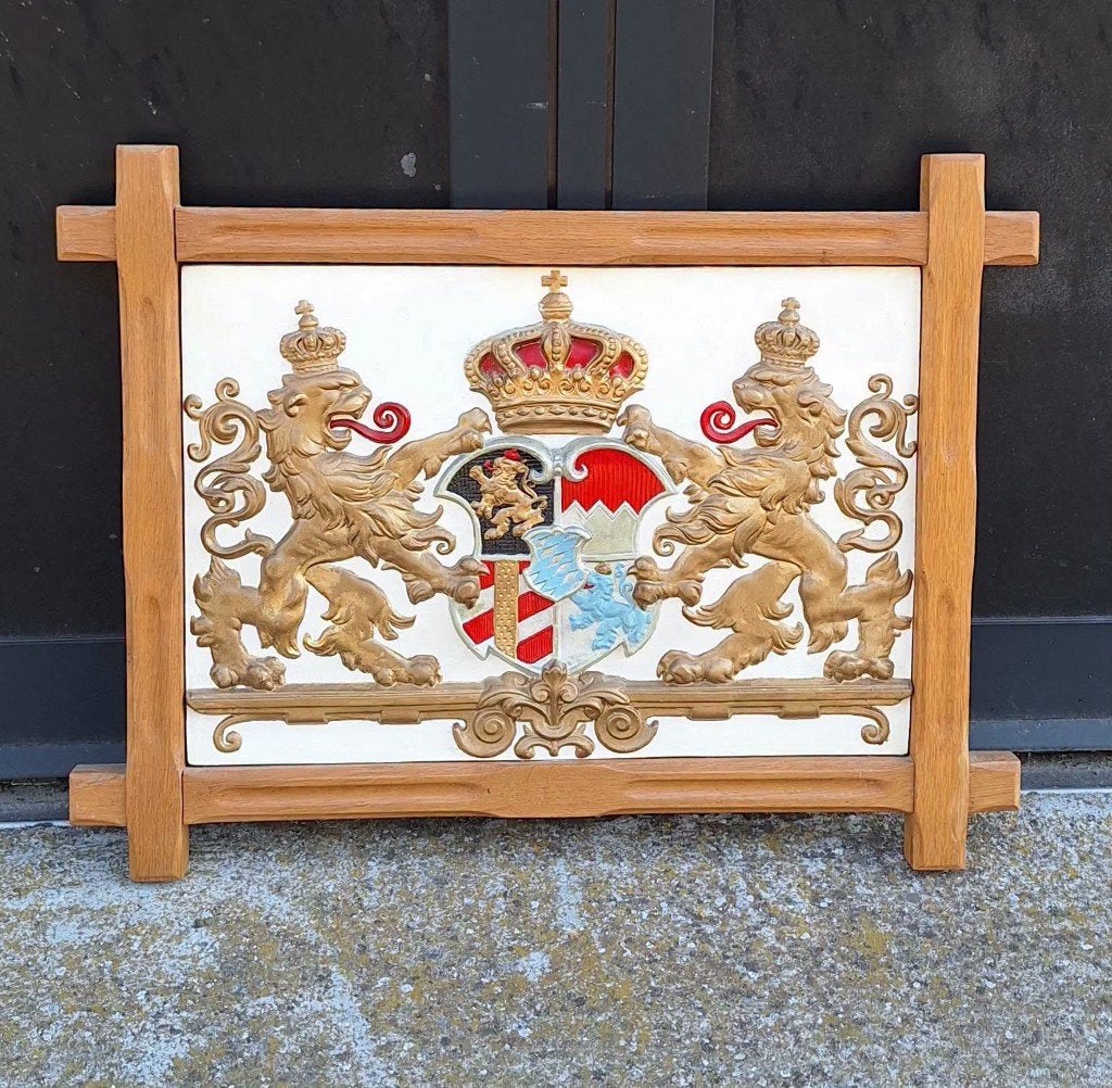 Bijzonder koninklijk Beiers wapenschild uit 19e, 20e eeuw., Antiquités & Art, Enlèvement ou Envoi