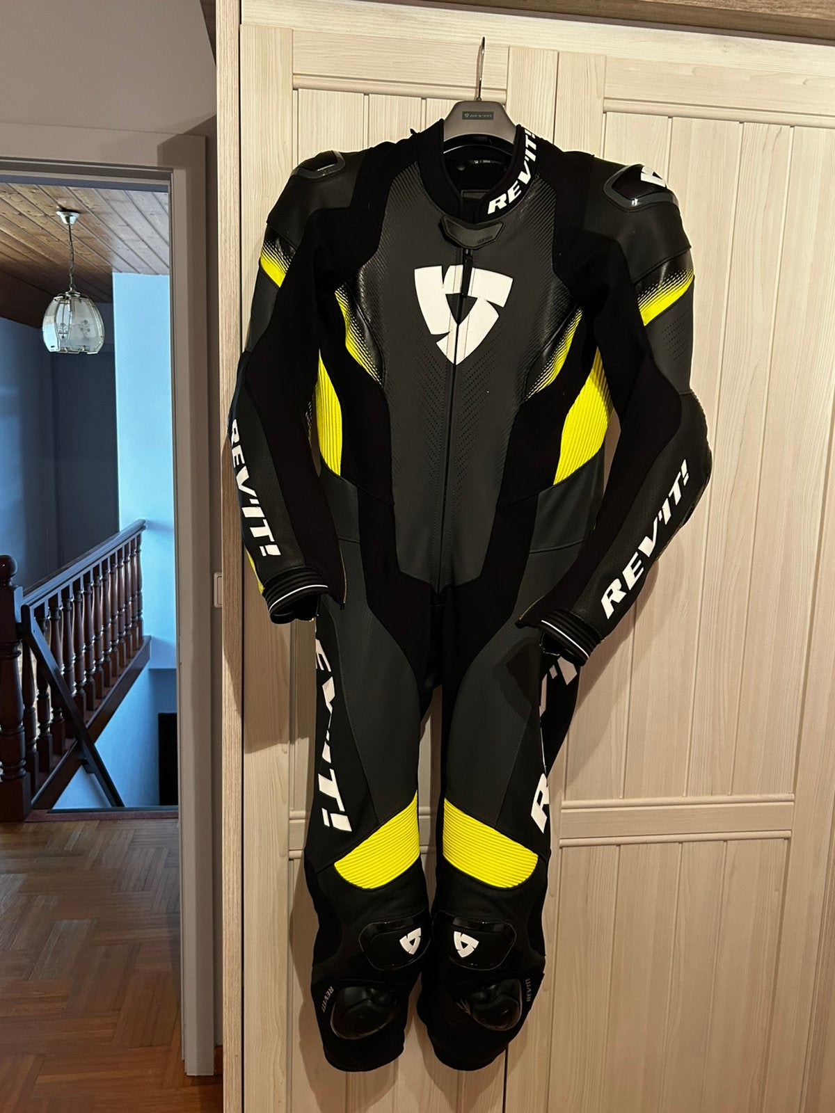 REV'IT! Control 1-piece suit Zwart - Fluogeel, Motoren, Ophalen, Tweedehands, Heren, Combipak