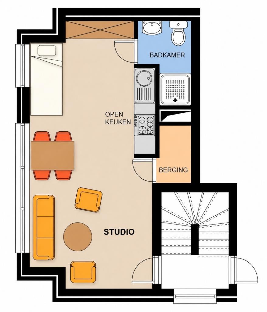 Studio te Gent, 20 tot 35 m², Gent