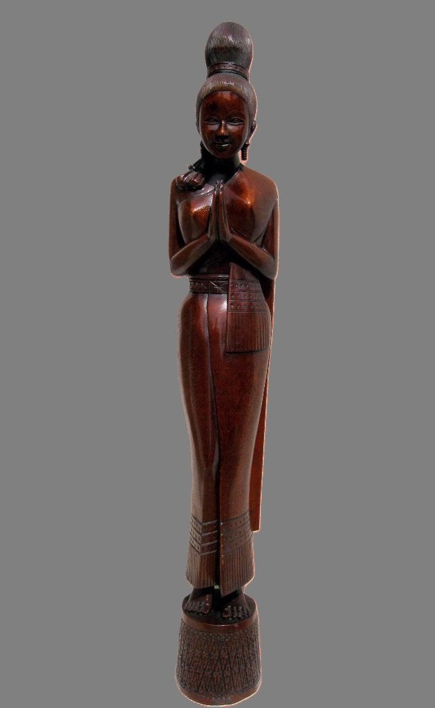 Prachtig en groot Indonesisch rozehouten beeld., Antiquités & Art, Art | Sculptures & Bois, Enlèvement, Statue