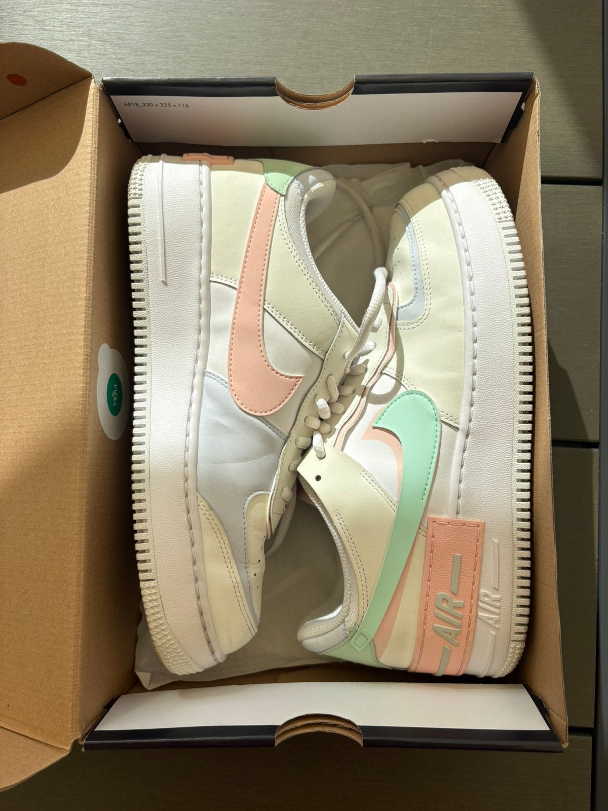 Nike Air Force 1 White Atmosphere Mint Foam Taille EUR 43 11, Envoi, Comme neuf, Blanc