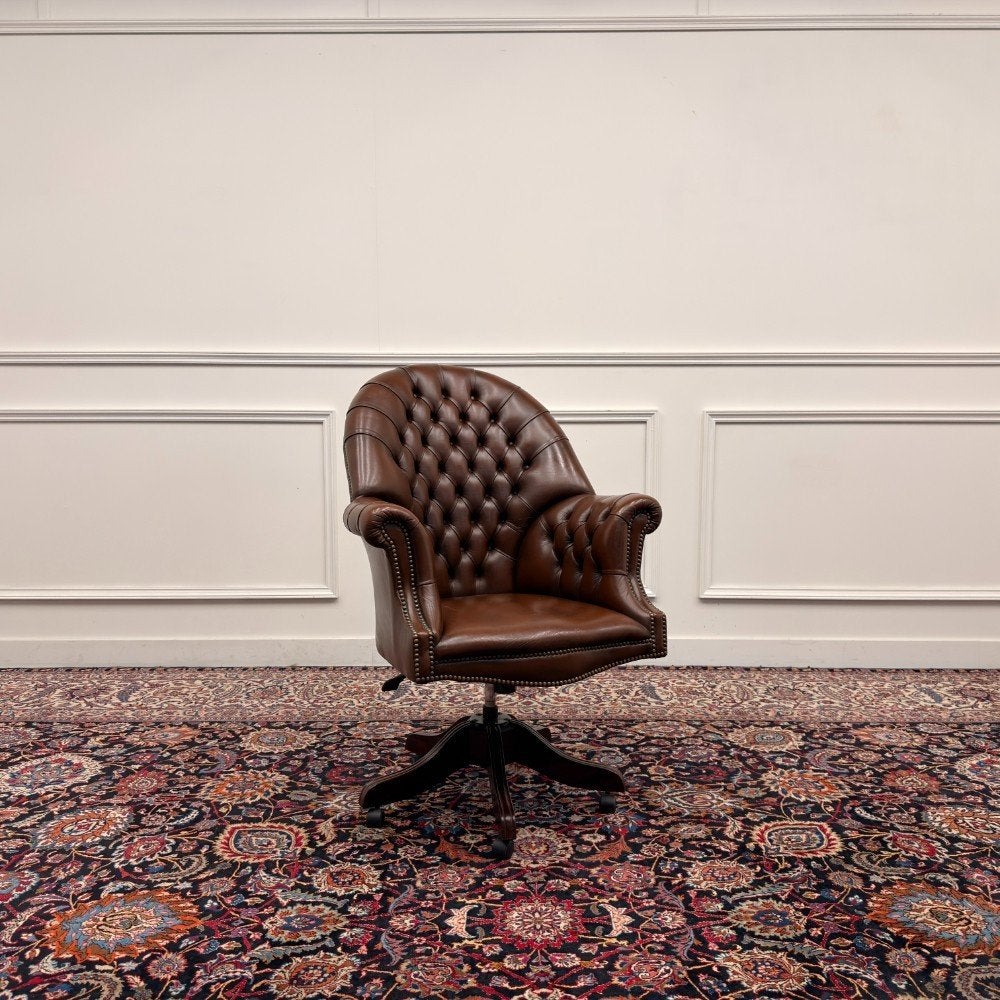 Klassiek Engels Chesterfield Bureaustoel, Antiek en Kunst, Ophalen of Verzenden
