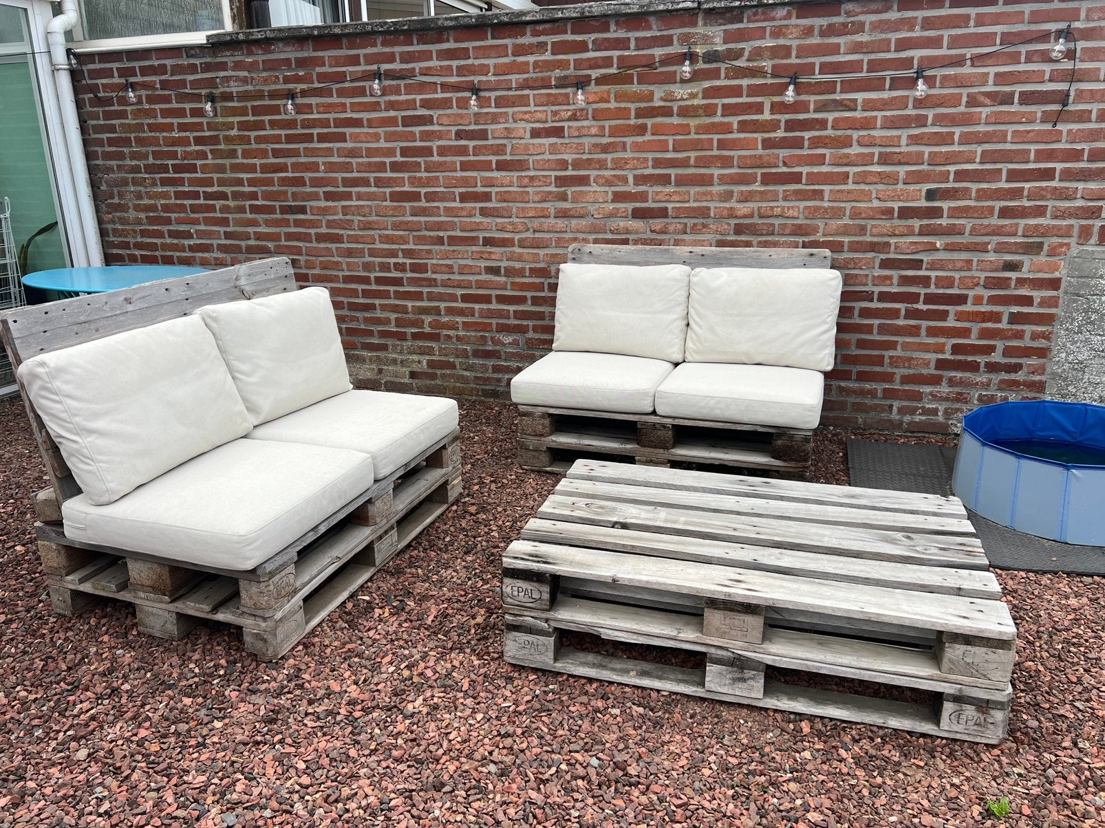 Lounge set des palettes, Enlèvement, Utilisé, Bois, Salons de jardin
