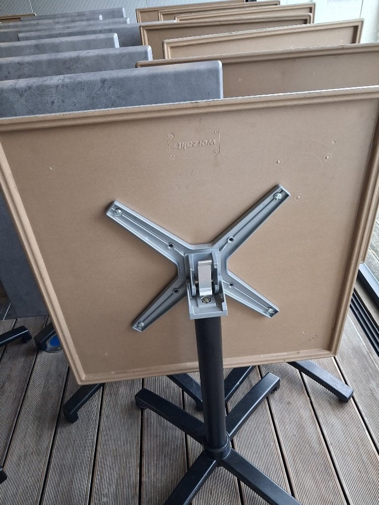 6 Terrastafels (opklapbaar) en 20 stoelen, Ophalen, Gebruikt, Meubilair