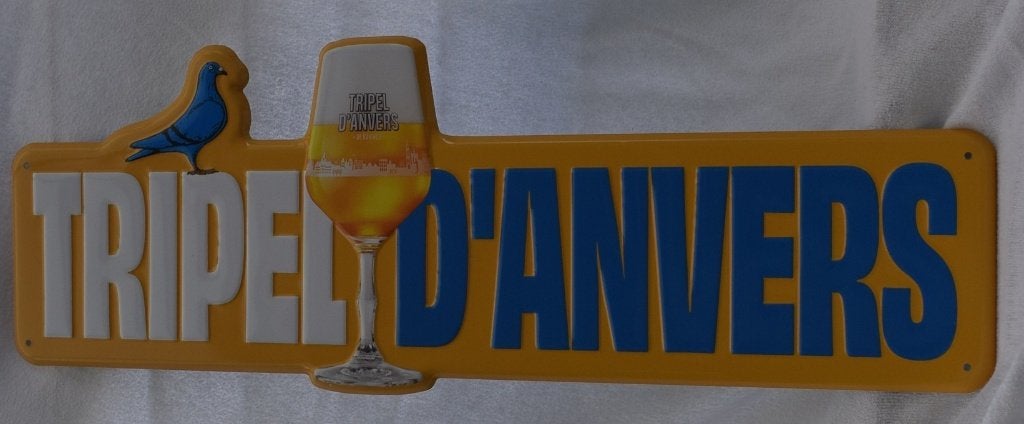 De Koninck Tripel d ' Anvers / Reclamebord blik 61 x 21,5 cm, Verzamelen, Verzenden, Nieuw, Reclamebord, Plaat of Schild, De Koninck