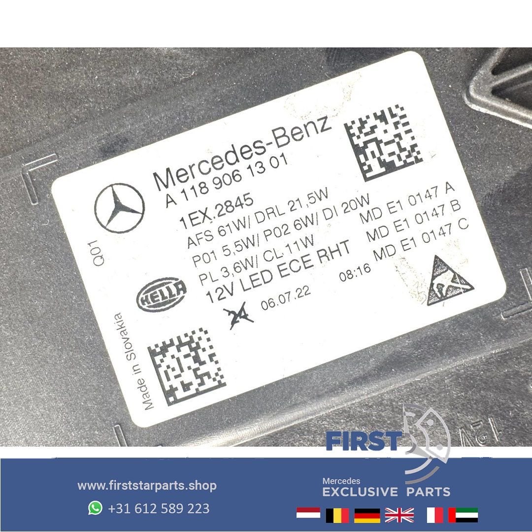 C118 W118 CLA FACELIFT KOPLAMP Mercedes LINKS MULTIBEAM 2019, Gebruikt, -, Ophalen of Verzenden, -