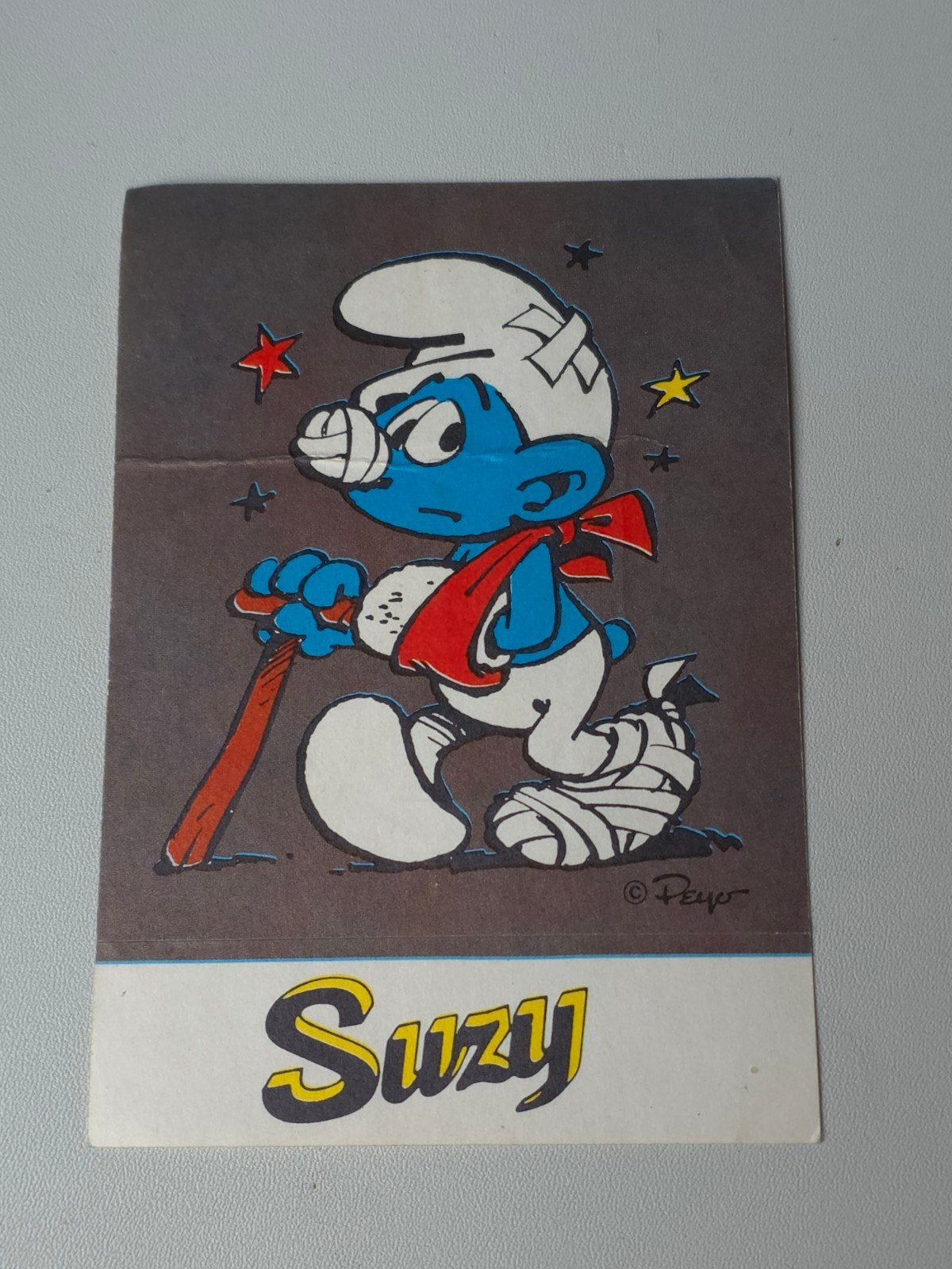 Autocollant Schtroumpf Blessé suzy, Envoi, Comme neuf, Autres Schtroumpfs, Autres types