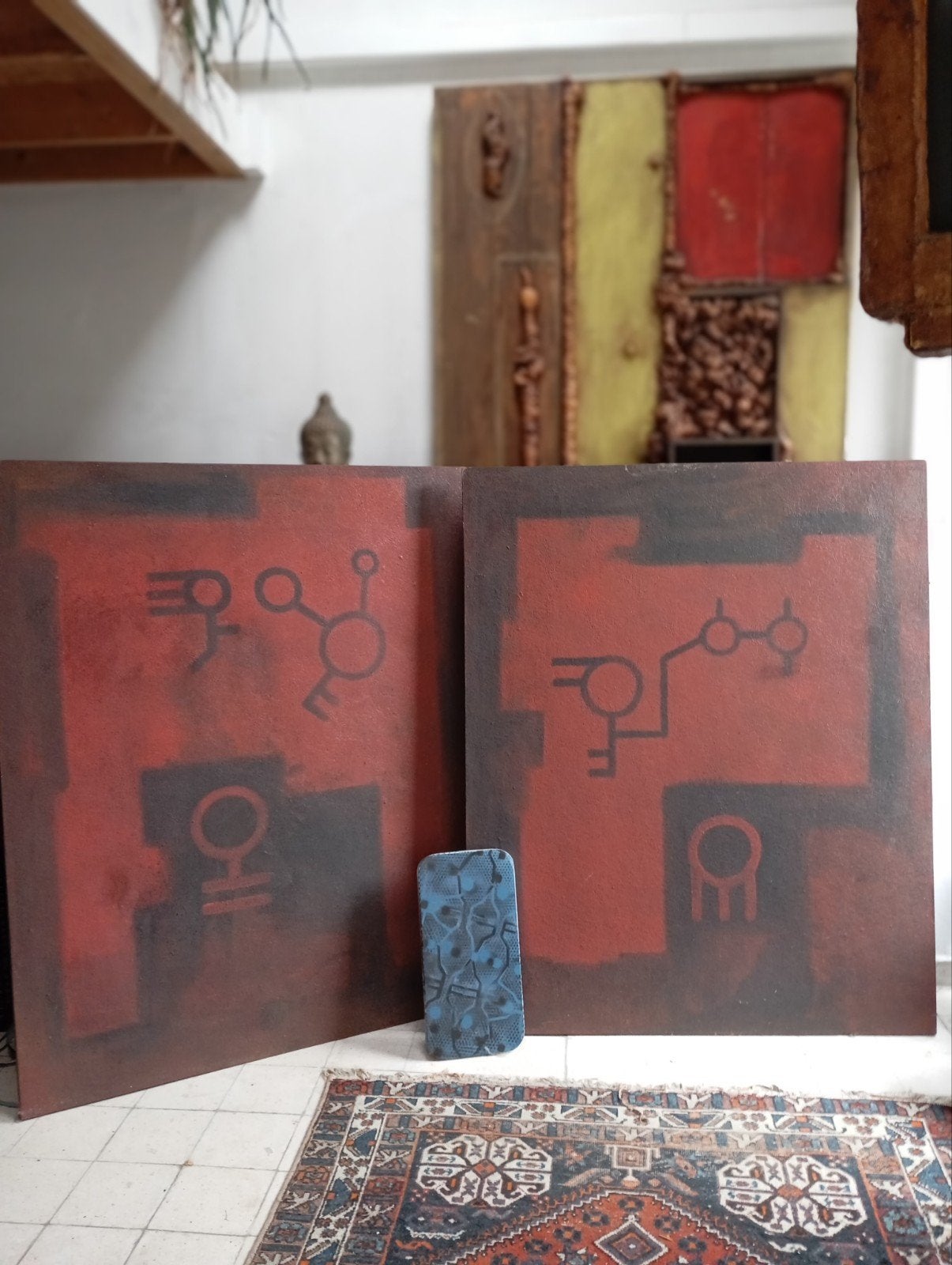 Schilderijen MTess acryl op plaat,
Groot formaat,, Ophalen of Verzenden