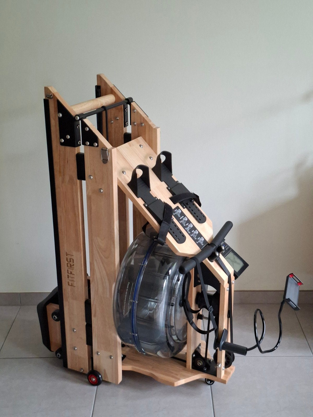 FitFirst houten roeitrainer met waterweerstand, Sport en Fitness, Ophalen, Overige materialen, Benen, Zo goed als nieuw