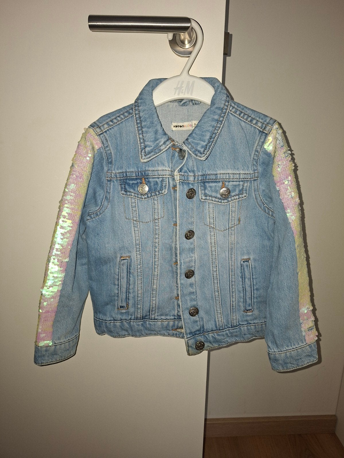 meisjes jeans jas Maat (110-116), Ophalen, Zo goed als nieuw, Meisje, Jas