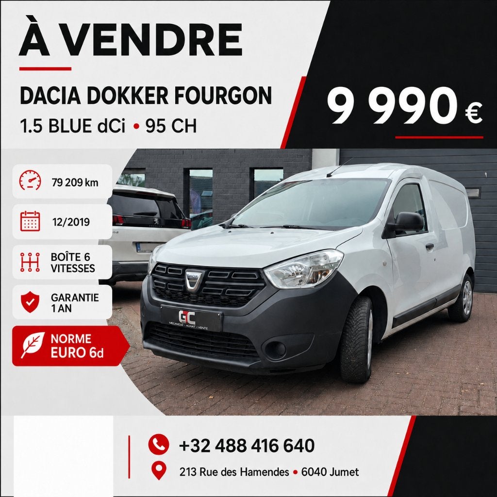Dacia Dokker Express 1.5 Blue dCi Essential, Achat, 2 places, Boîte manuelle, Attache-remorque
