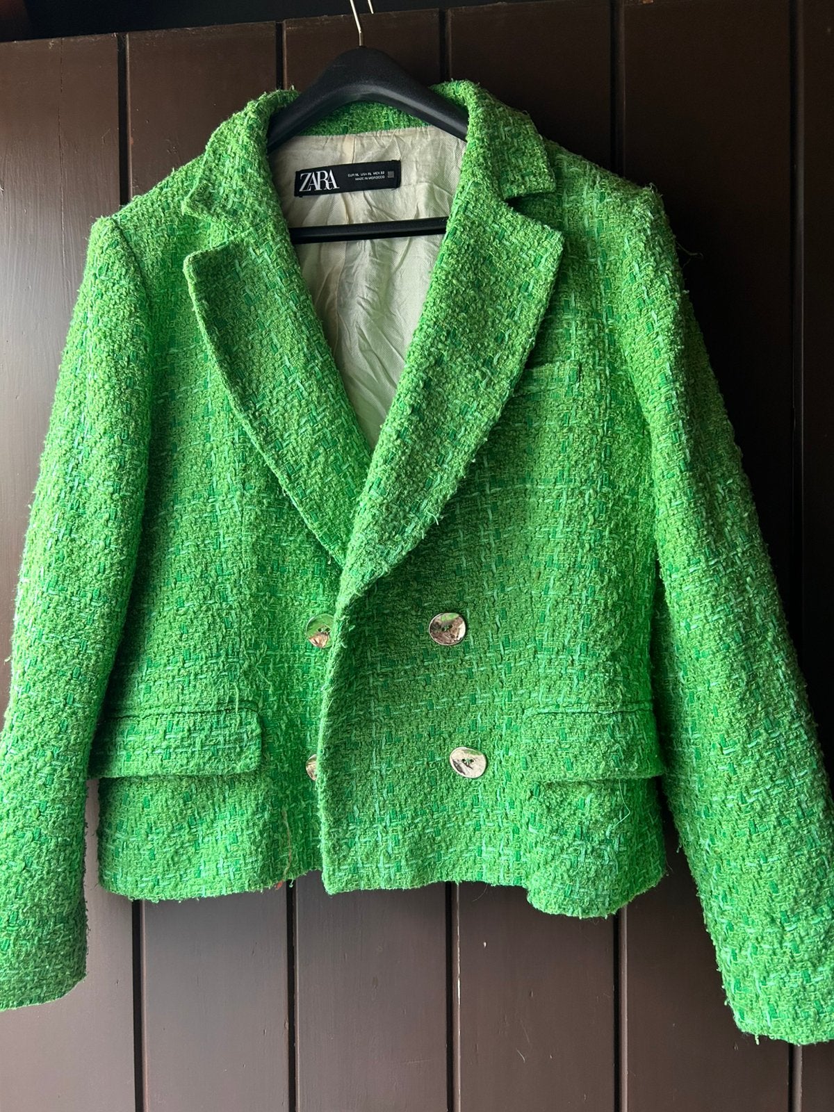 Felgroene Zara blazer met sierknopen, Maat 42/44 (L), Ophalen of Verzenden, Zo goed als nieuw, Jasje