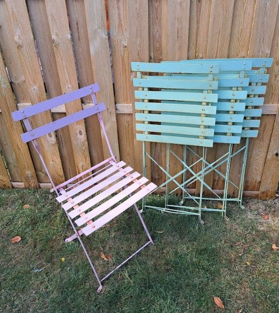 set van 4 vouwstoelen, Ophalen, Metaal