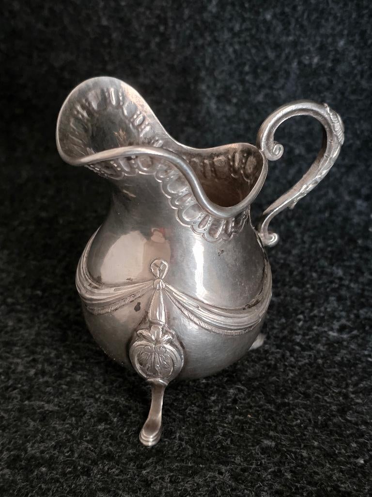 Antieke zilveren melkkan, Duitsland,  Hanau eeuw, Ophalen of Verzenden, Zilver