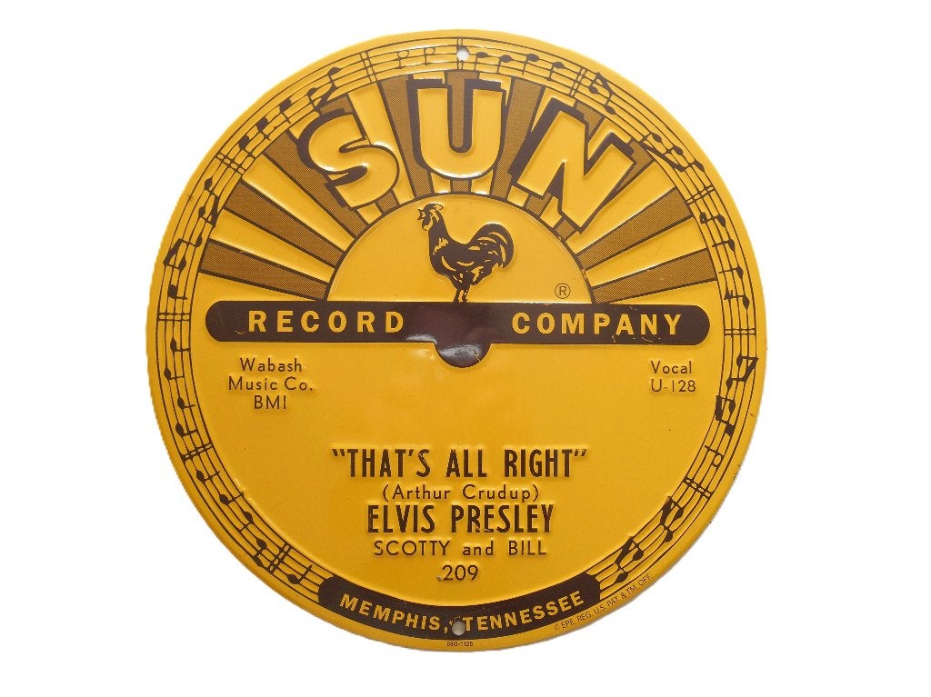 Metal Wall Sign: vinyl plaat van Presley, Ophalen of Verzenden