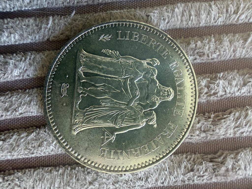 Pièce en argent 50 francs français Hercule 1976 comme neuve, Enlèvement ou Envoi, Argent, Série, Argent