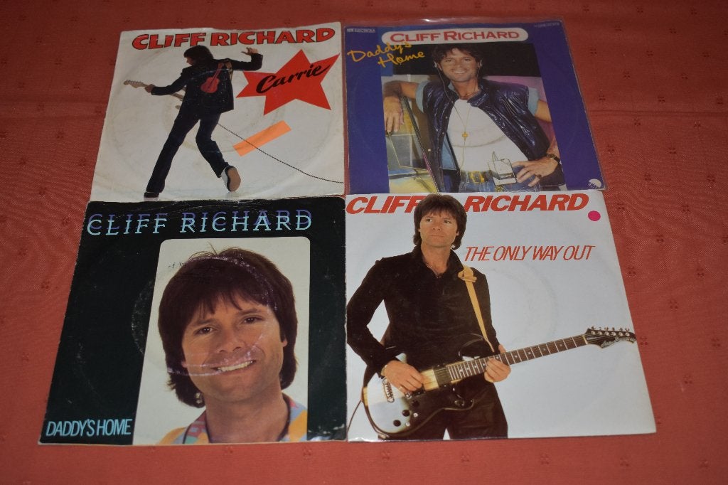 mooie keuze aan 45t's van CLIFF RICHARD,, 7 inch, Ophalen of Verzenden, Zo goed als nieuw, Pop