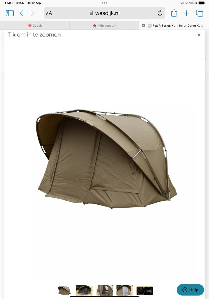 Tent Fox R series 1 man xl + innerdome + winterskin, Ophalen, Gebruikt