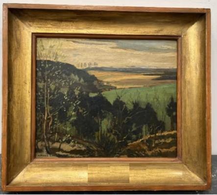 huile sur panneau waillimont signe marcel canneel, Antiek en Kunst, Ophalen of Verzenden