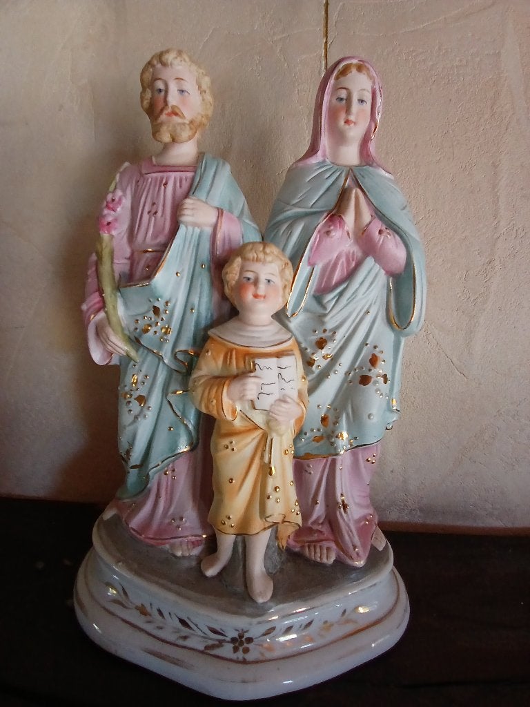 Heilige familie in biscuit 25cm, Antiek en Kunst, Ophalen of Verzenden