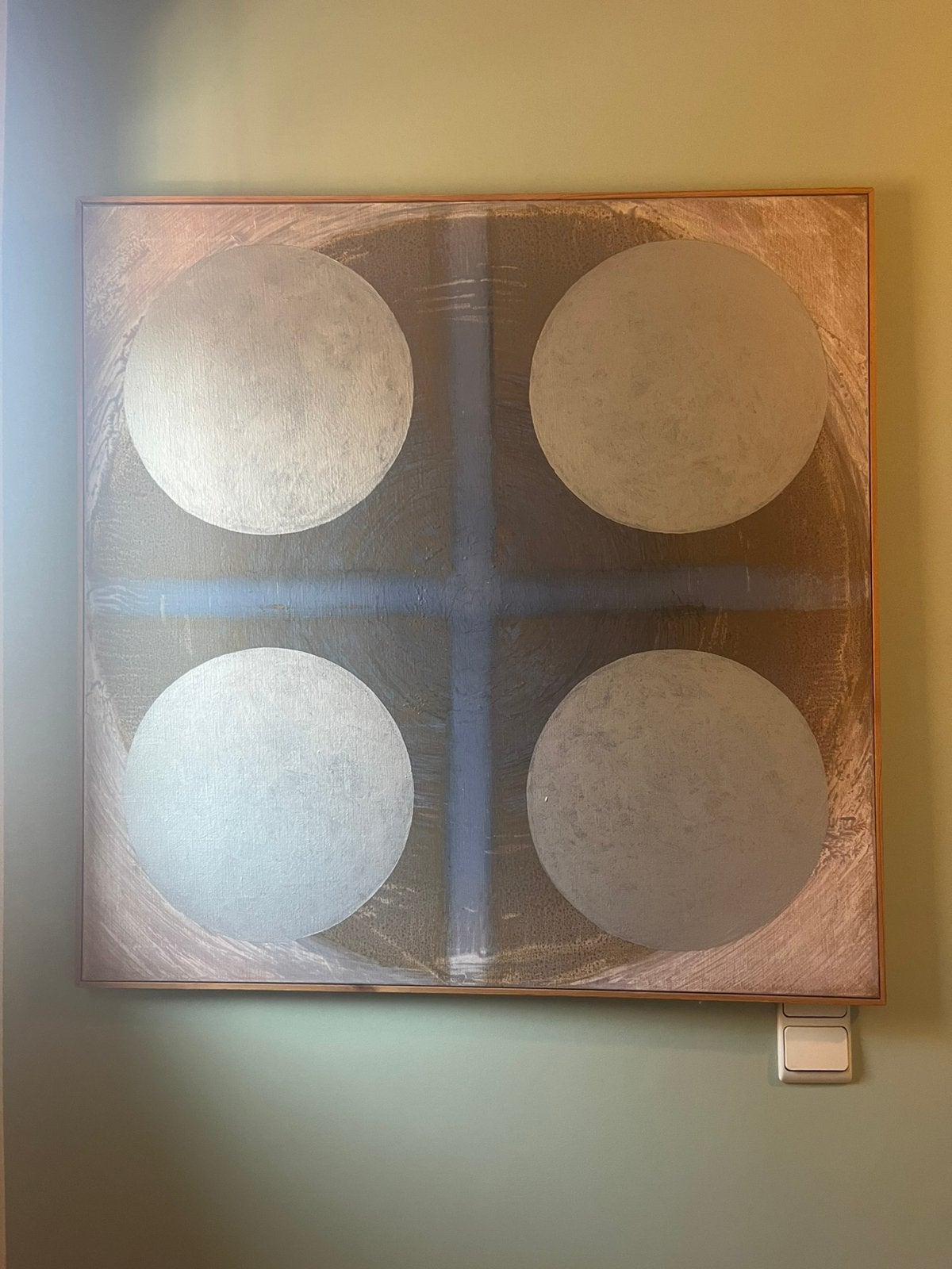Schilderij op doek met houten kader, Antiek en Kunst, Ophalen