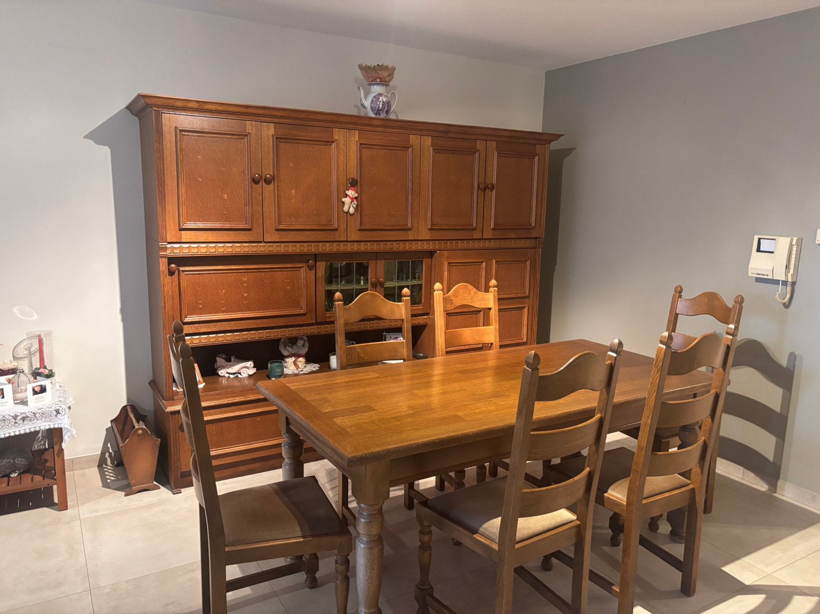 Salle à manger en chêne, Maison & Meubles, Enlèvement ou Envoi, Utilisé, 4 à 6 chaises