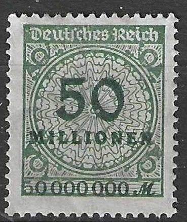 Allemagne 1923 - Yvert 302 - Reich allemand - 50 Mn (ZG), Envoi, Non oblitéré