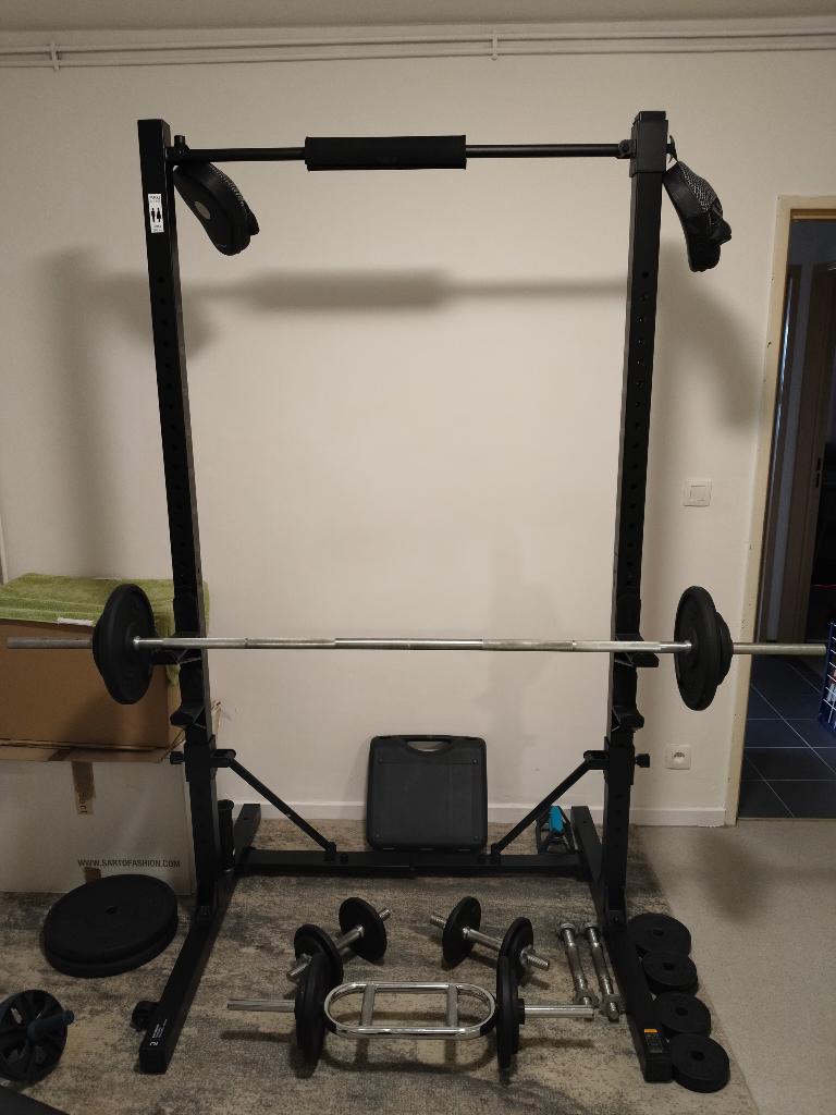 Fitness toestel + bank en gewichten etc, Ophalen, Zo goed als nieuw, Rug, Overige typen