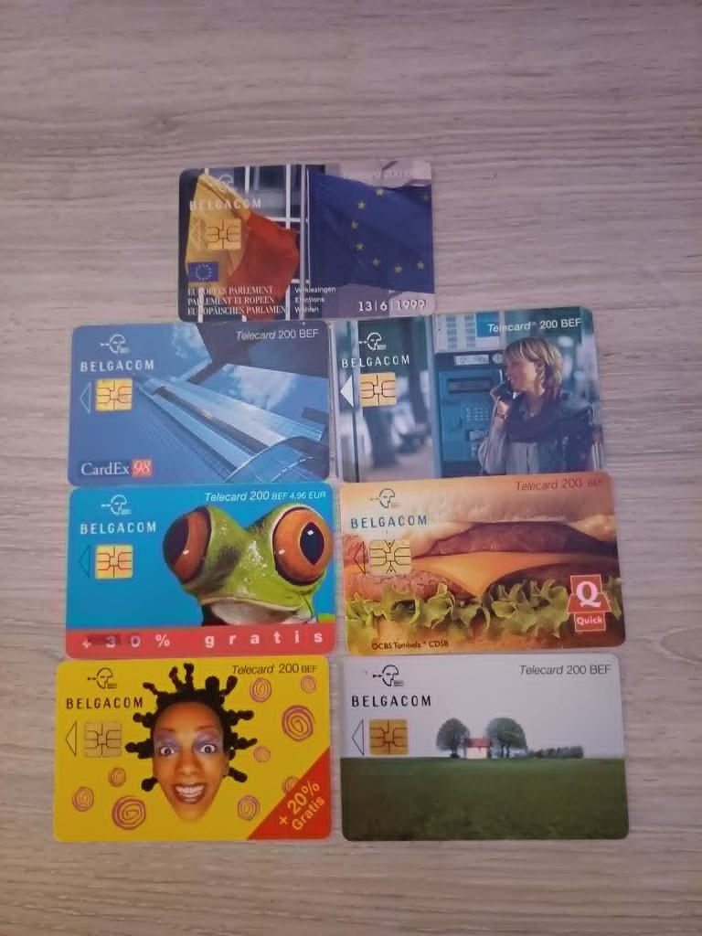 Lot de 7 télécartes Belgacom vintage à puce (Années 90-2000, Collections, Cartes de téléphone, Envoi