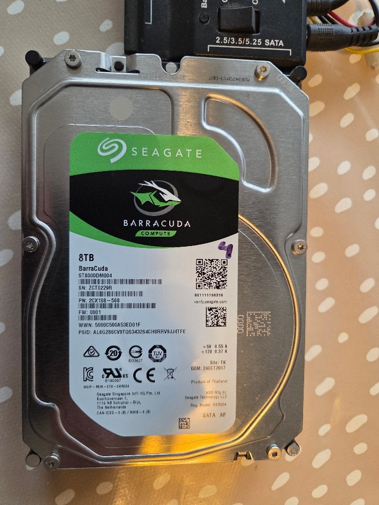 seagate barracuda 8TB sata schijf, Computers en Software, Harde schijven, Intern, Gebruikt, Ophalen of Verzenden, Seagate