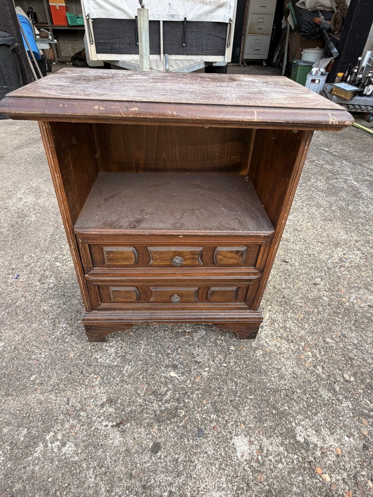 Ancienne armoire bois tiroirs - vintage - meuble d'appoint, Antiquités & Art, Enlèvement