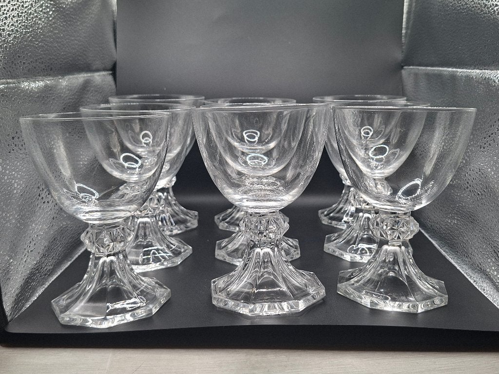9 verres à vin rouge du Val Saint Lambert, Antiquités & Art, Enlèvement