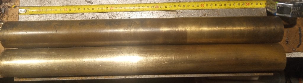Messing rond staf 60mm * 540mm 2 stuks, Doe-het-zelf en Bouw, Metalen, Ophalen, Nieuw, Koper of Messing
