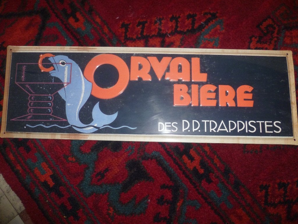 BLIKKEN REKLAMEPLAAT ORVAL, Antiek en Kunst, Ophalen