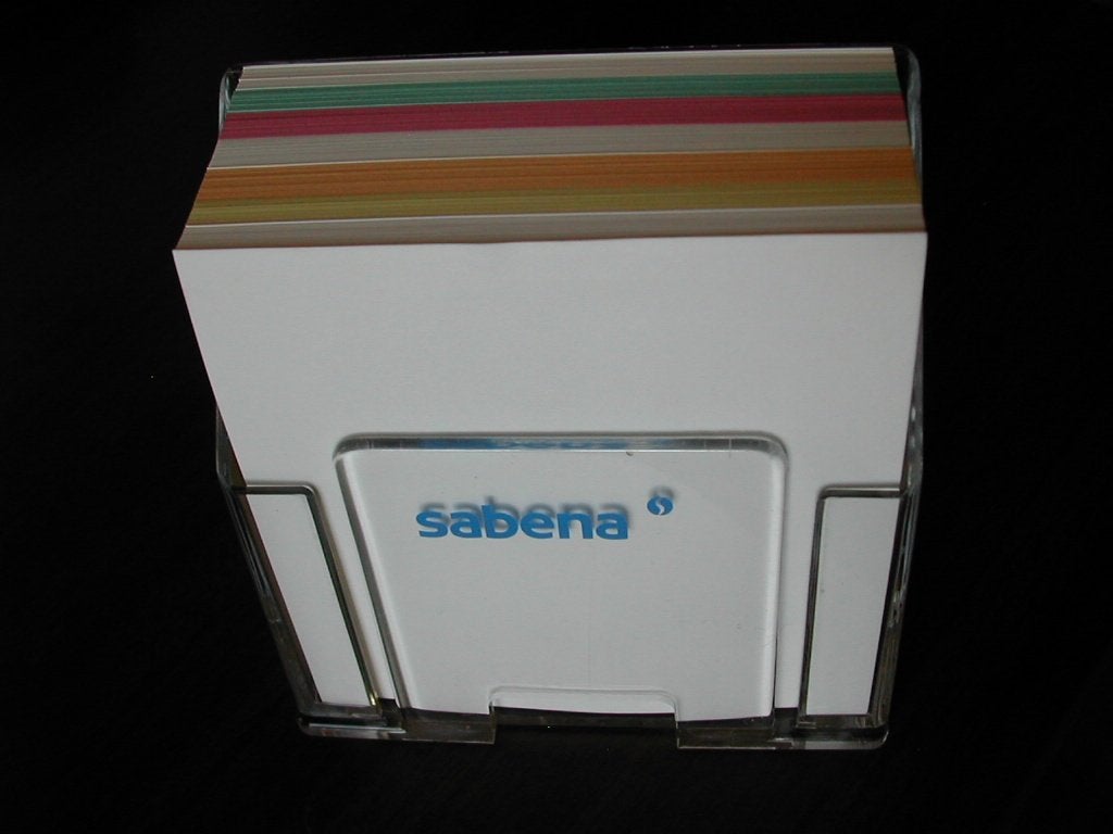 Luxe Sabena Bloknoot Verticale Plexi Houder Qualiflyer #09, Verzamelen, Sabenasouvenirs, Nieuw, Gevuld, Verzenden