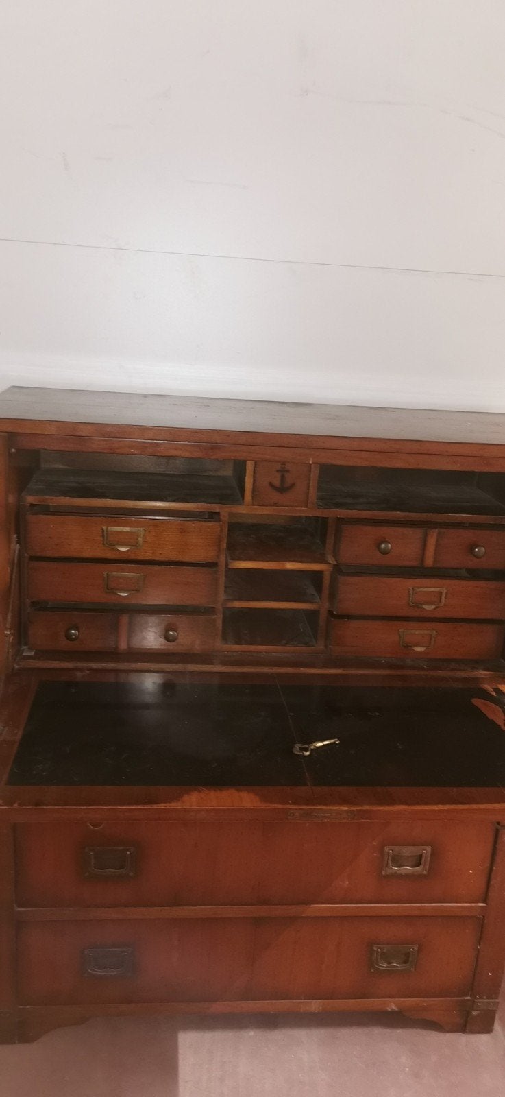 Prachtig antiek bureau met klep - Maritieme stijl - Ave, Antiek en Kunst, Ophalen