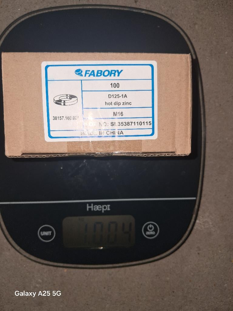 Fabory M16 platte wasmachines, Ophalen of Verzenden, Nieuw, Bouten of Moeren