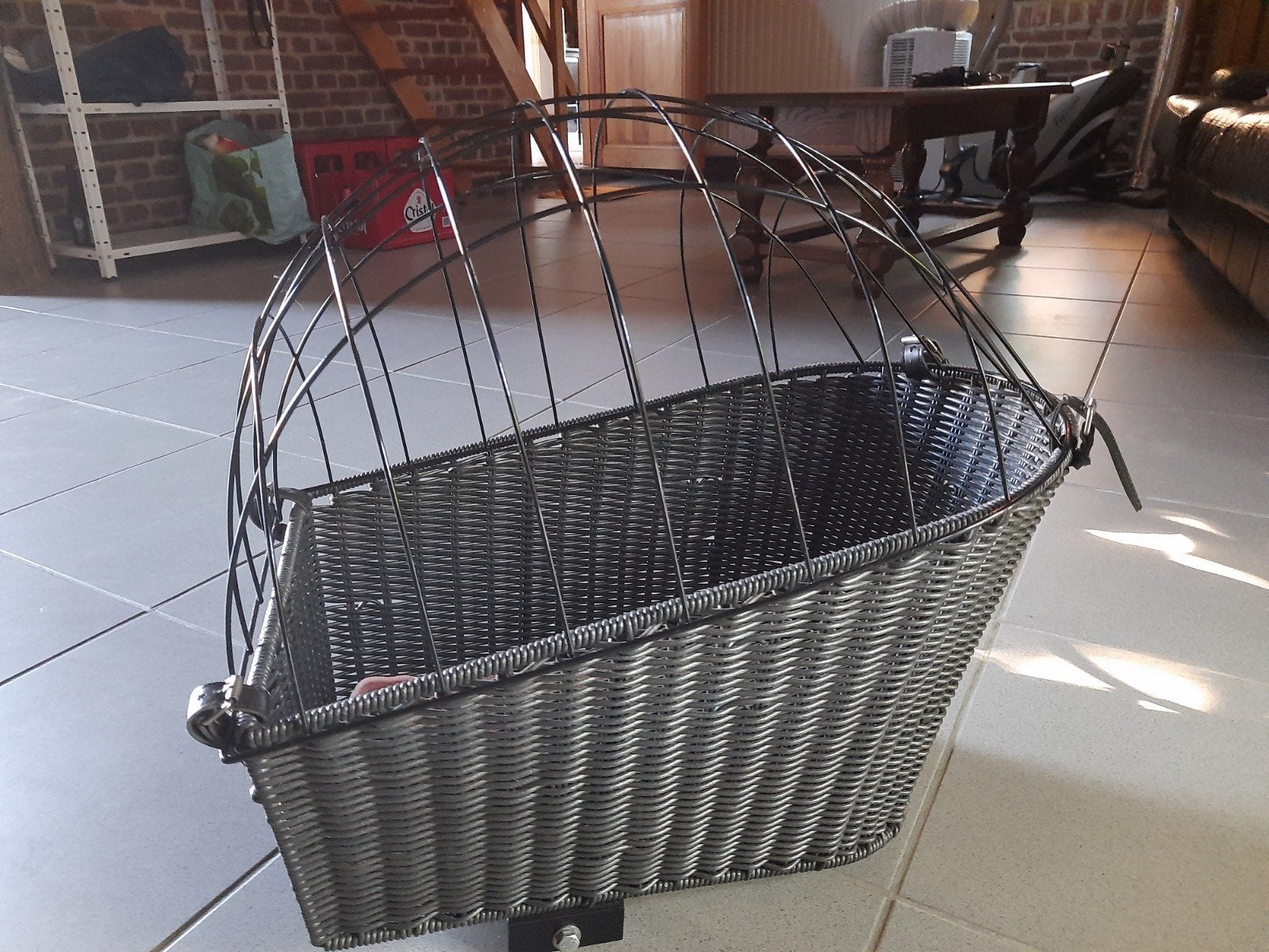 Hondenmand  voor fiets, Ophalen