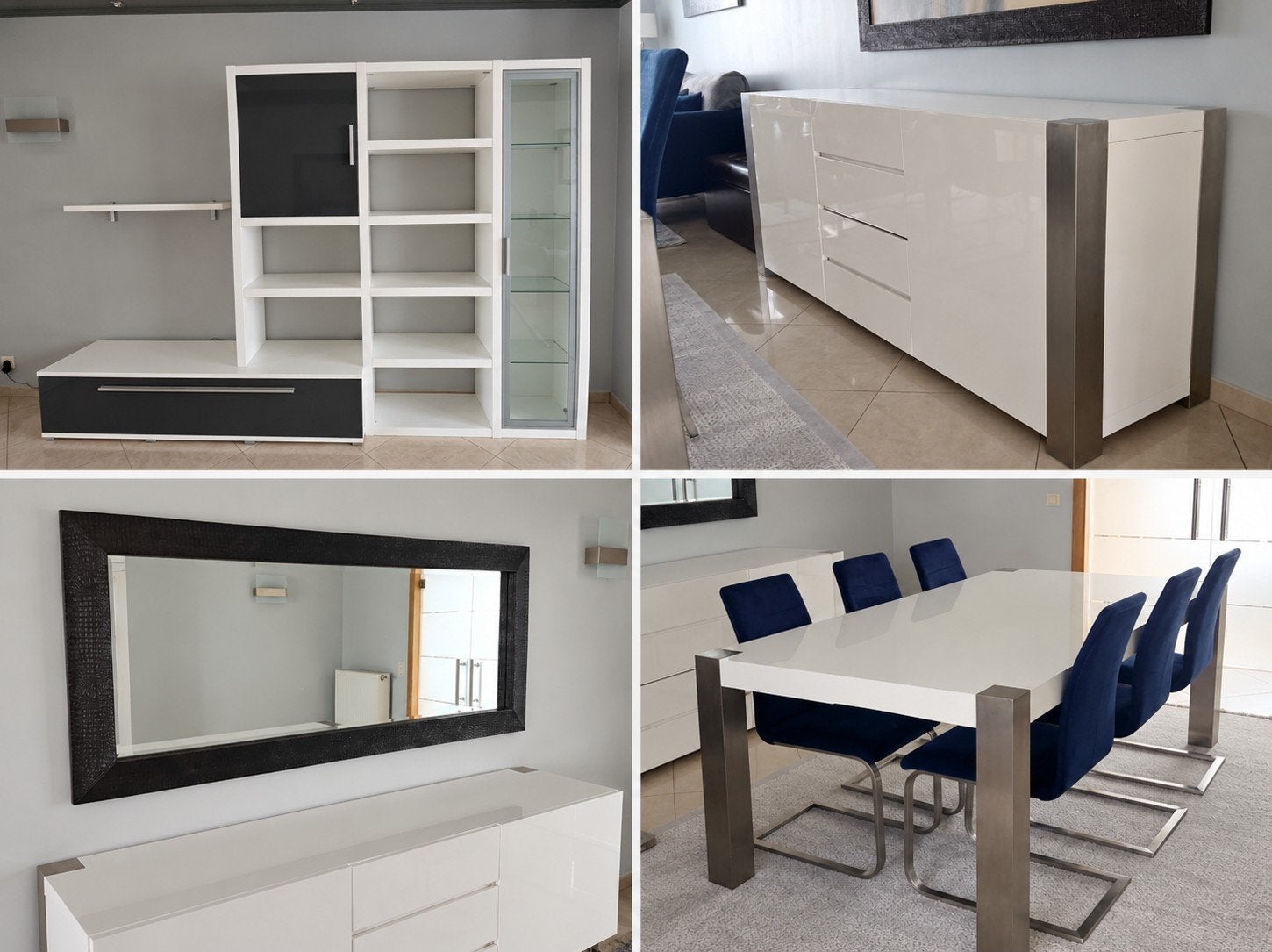 MODERNE EETKAMERMEUBELS EN SPIEGEL TE KOOP Set – DEBA, Huis en Inrichting, Ophalen