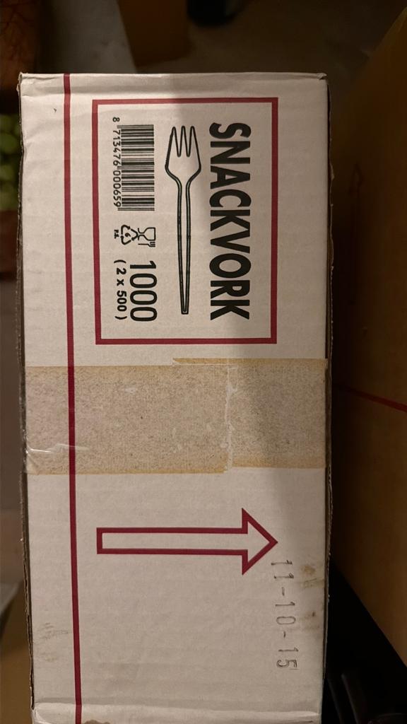 Stevige plastiek vorkjes 2 dozen 2000 stuks, Enlèvement