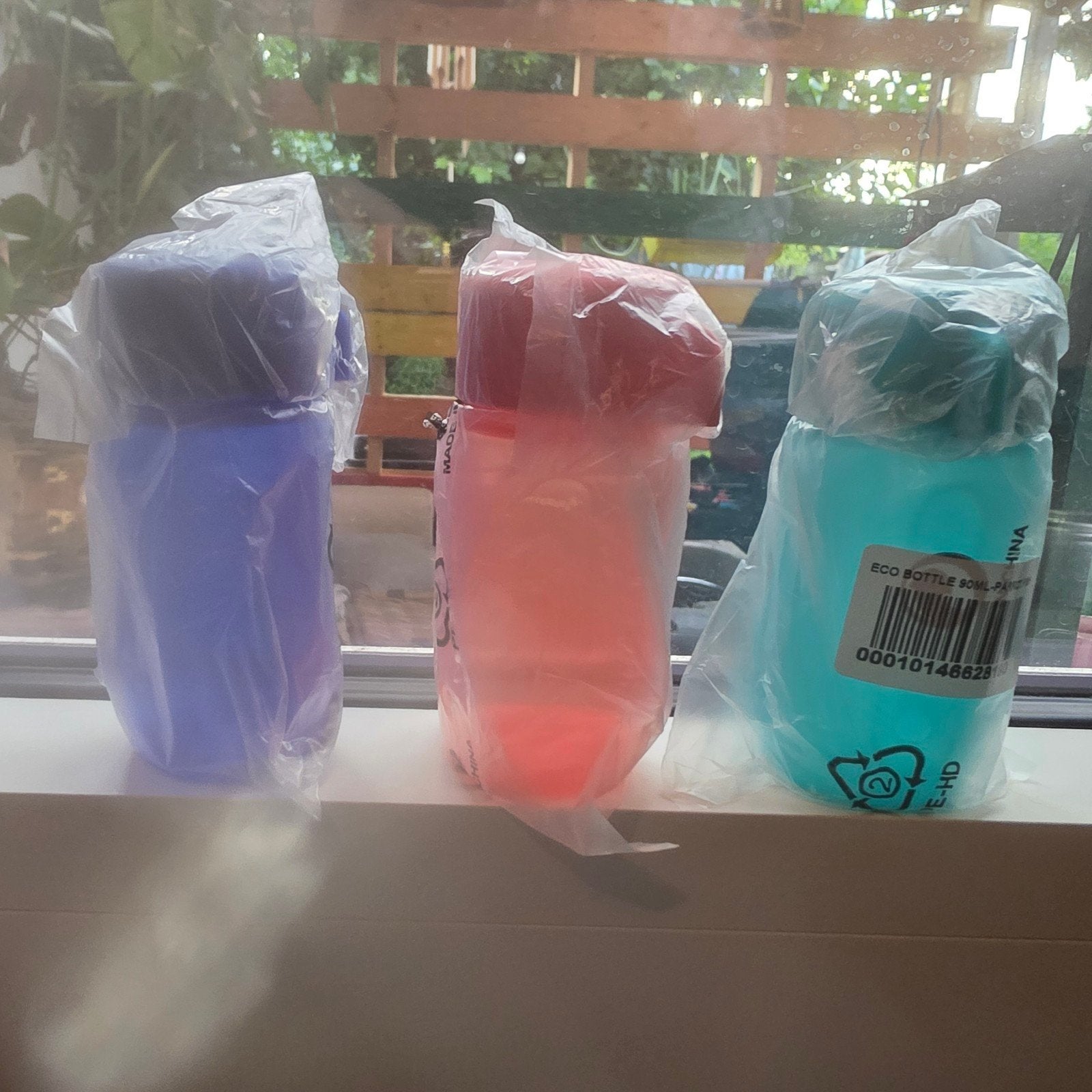 Set Tupperware 3 eco flesjes 90ml volume NIEUW, Ophalen