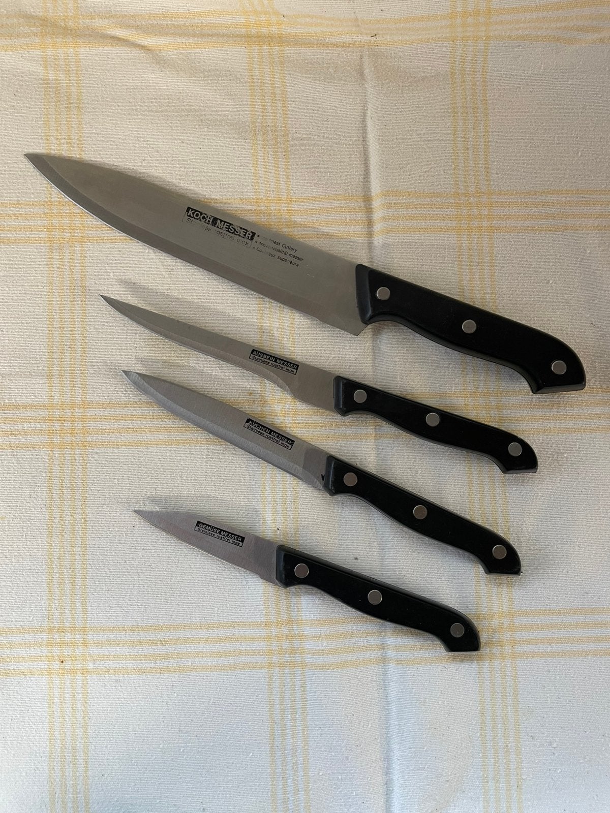 Set de couteaux de cuisine 4 pièces - inox inoxydable, Enlèvement ou Envoi, Autres marques, Multicolore, Autres matériaux
