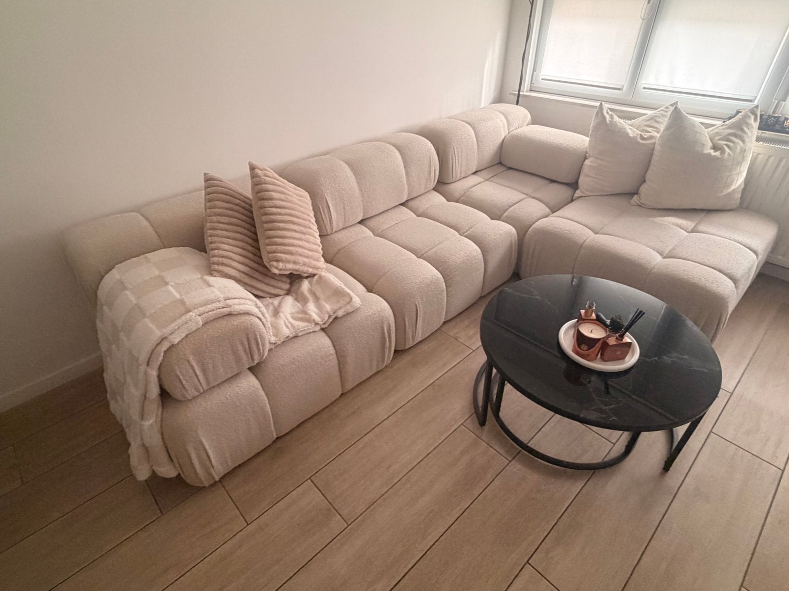 Canapé XXL entièrement modulable – Beige crème, Maison & Meubles, Enlèvement, Comme neuf