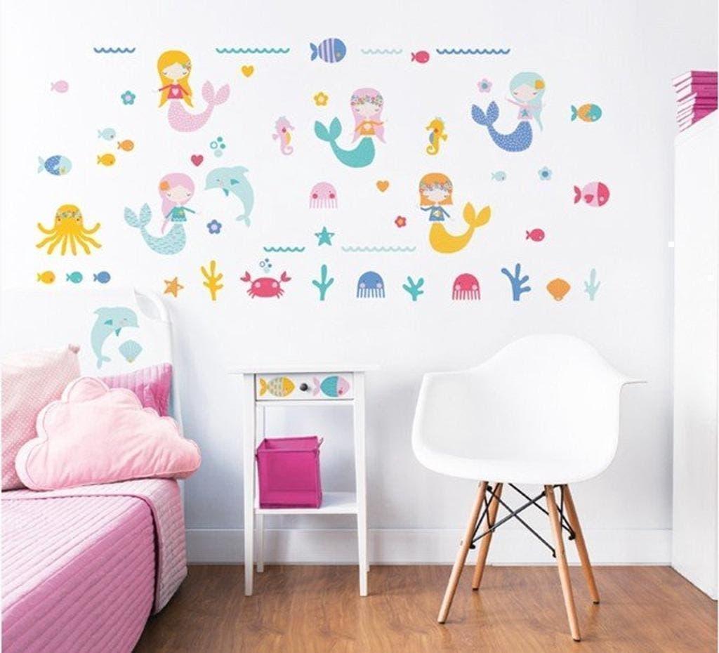56 Zeemeermin Muurstickers Walltastic - VAN 29,95 VOOR 14,95, Enfants & Bébés, Chambre d'enfant | Aménagement & Décoration, Neuf