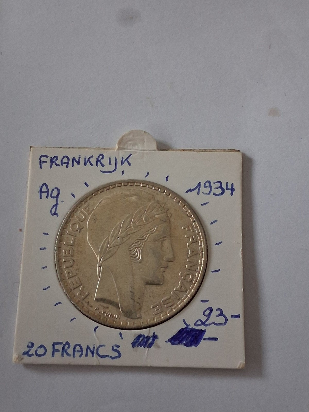France 20 fr 1934 AG, Ophalen of Verzenden