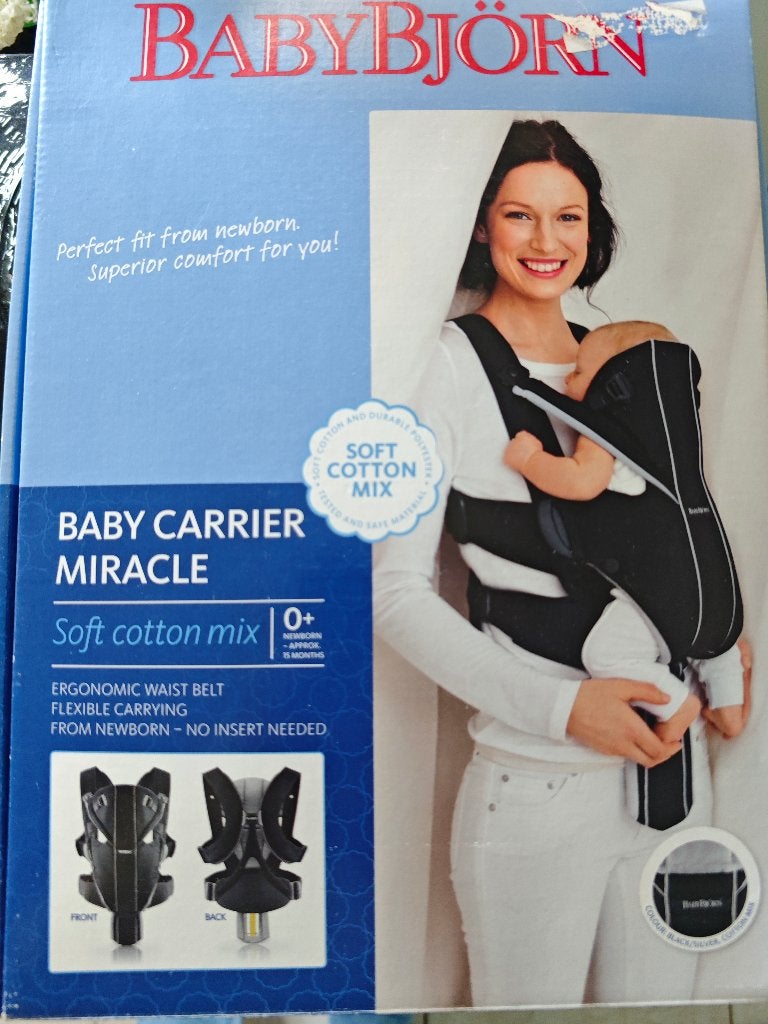 BabyBjörn Draagzak Miracle - Soft Cotton Mix (Met doos), Enfants & Bébés, Enlèvement, Comme neuf, Autres types