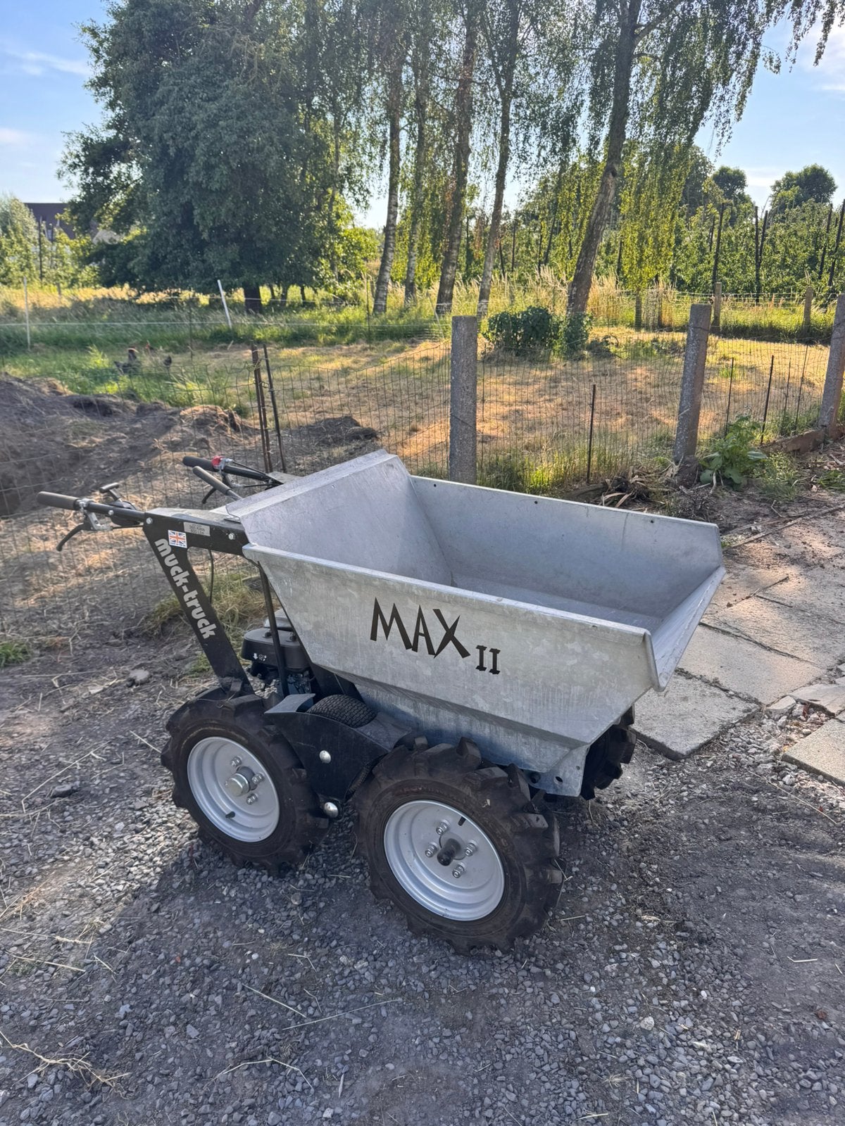MAX-GALV muck truck met Honda motor -4X4 - verzinkte laadbak, Tuin en Terras, Ophalen, Zo goed als nieuw